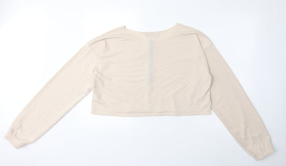 PRETTYLITTLETHING Womens Beige   Pullover Sweatshirt Size 16