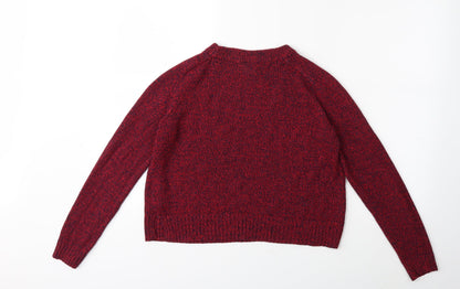 H&M Womens Red  Knit Pullover Jumper Size M