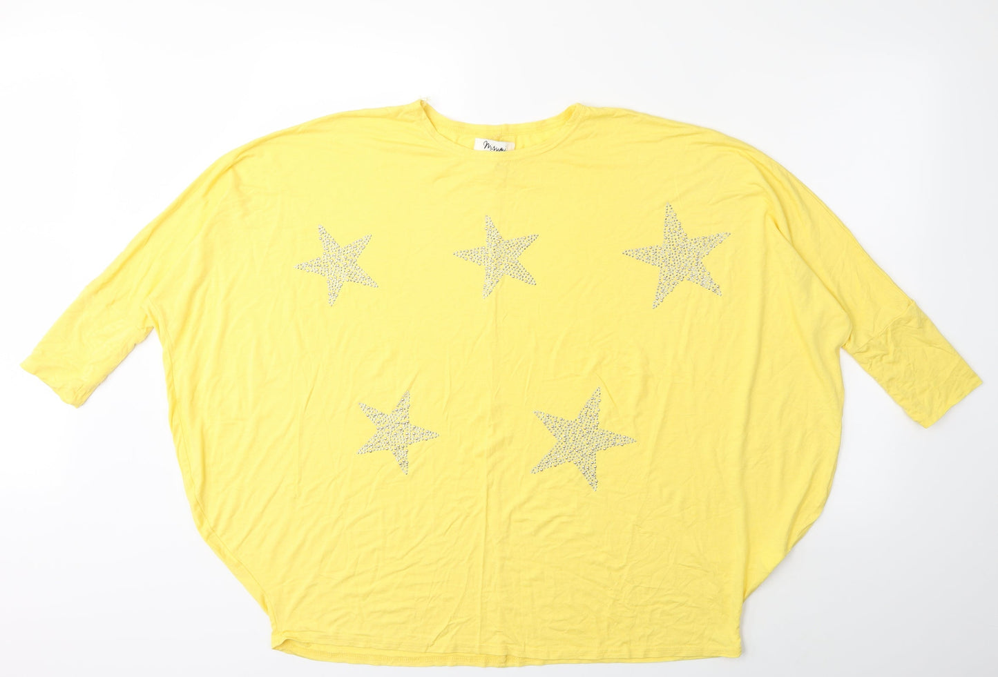 MISSUMI Womens Yellow   Basic T-Shirt One Size