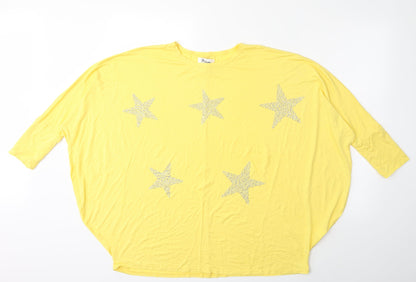 MISSUMI Womens Yellow   Basic T-Shirt One Size