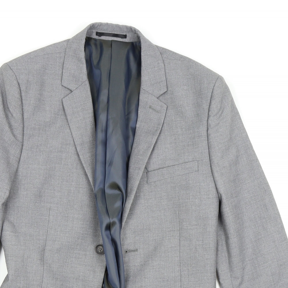 Topman Mens Grey   Jacket Suit Jacket Size 38