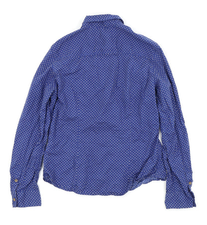 Womens UK Size 8 Divided by H&M Blue Basic Button-Up