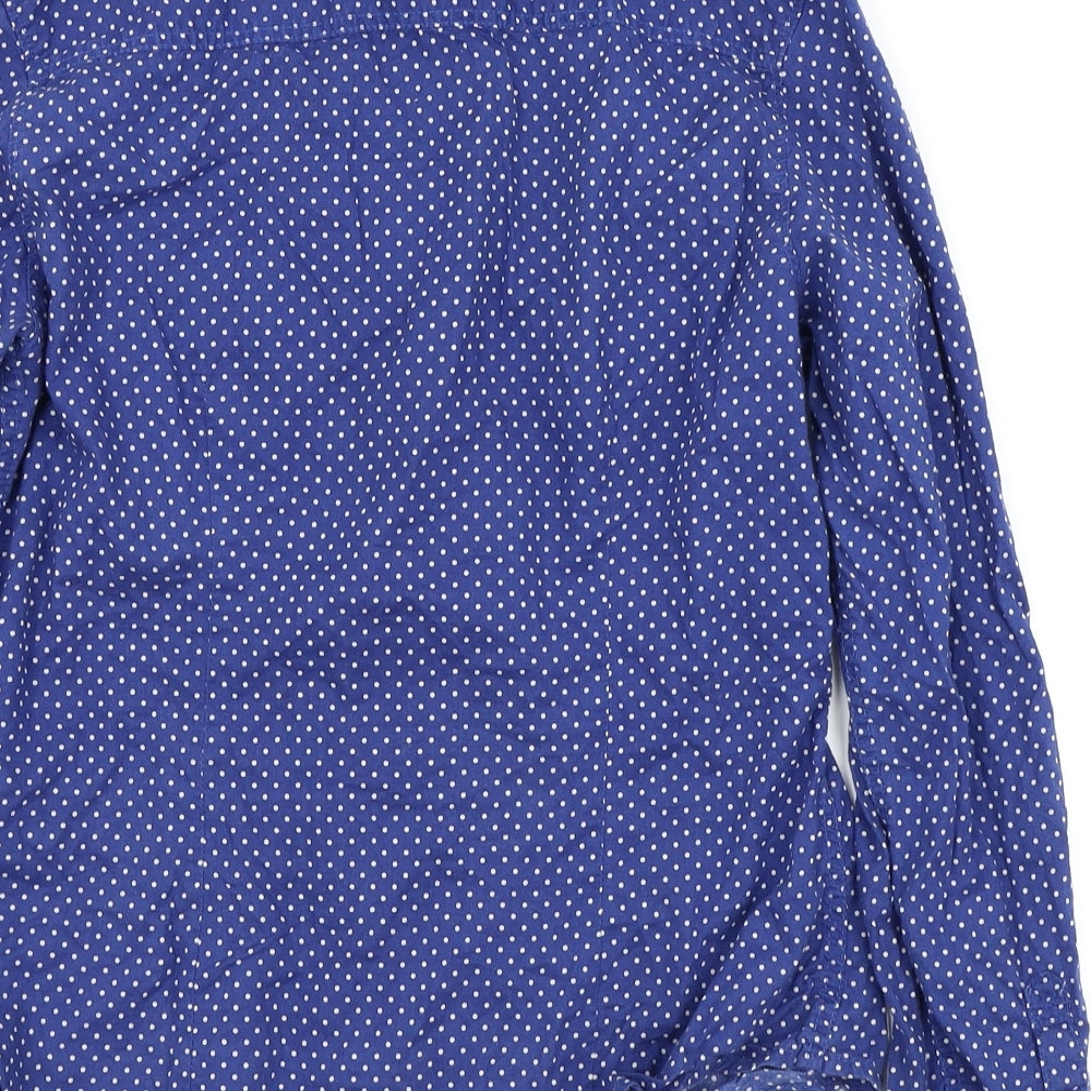 Womens UK Size 8 Divided by H&M Blue Basic Button-Up