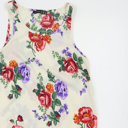 primark  Womens White Floral  Basic Blouse Size 6