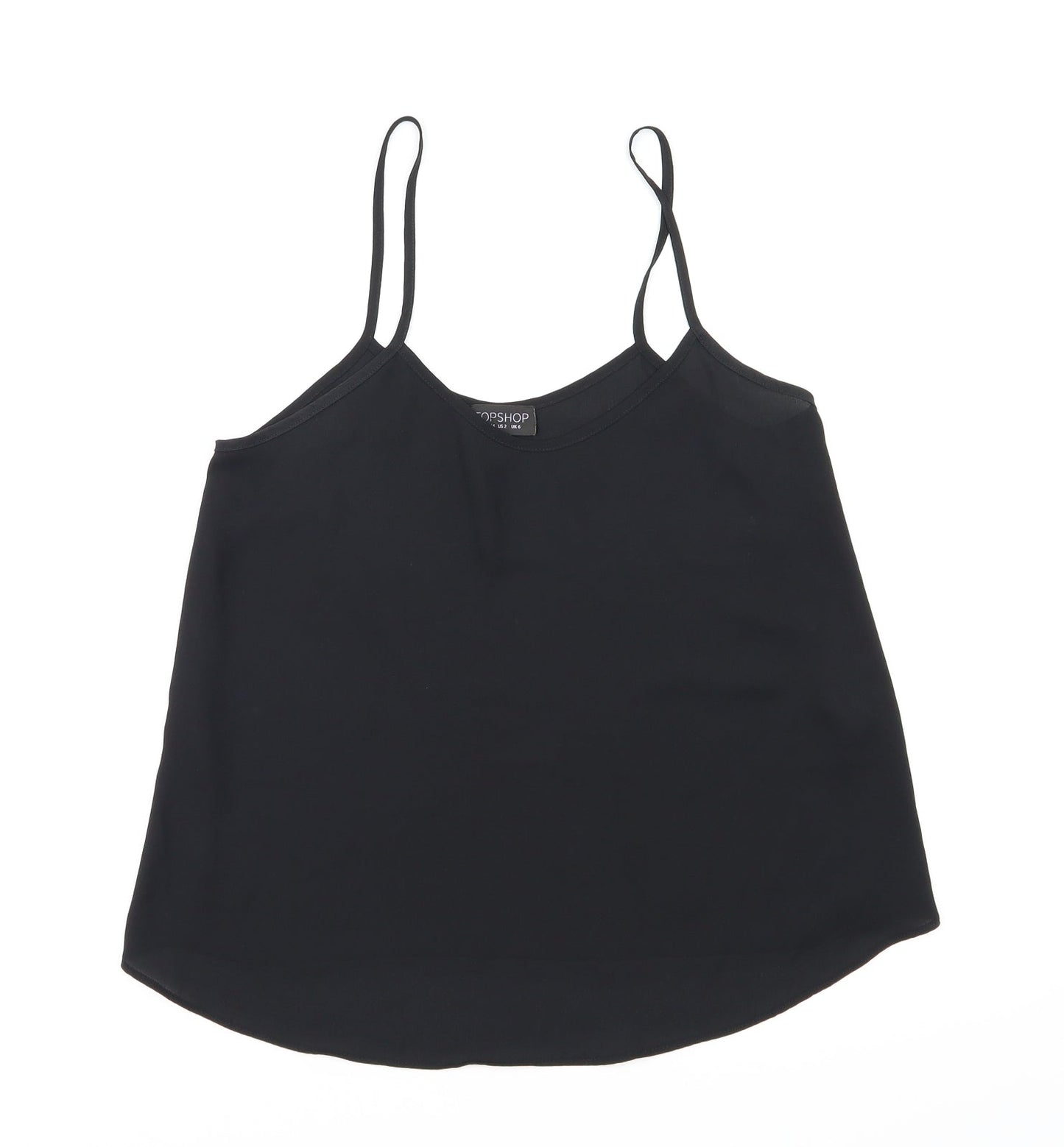 Womens UK Size 6 Topshop Black Basic T-Shirt