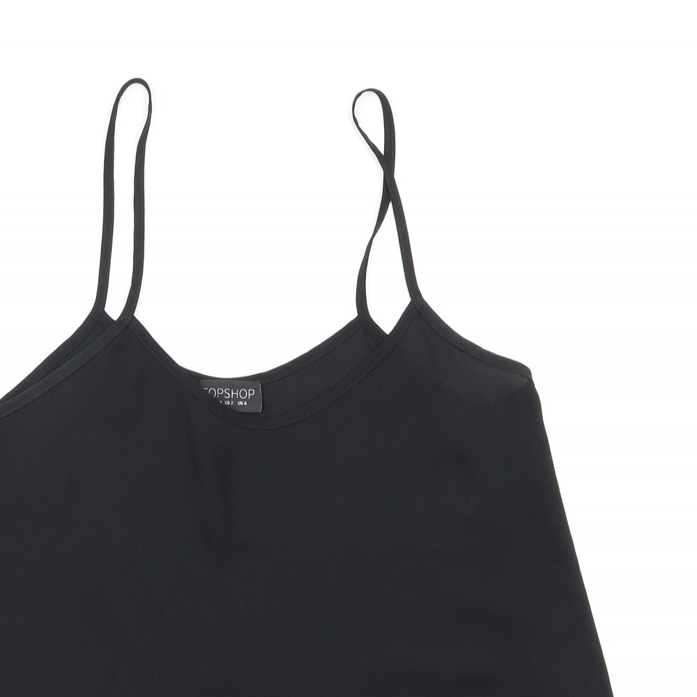 Womens UK Size 6 Topshop Black Basic T-Shirt