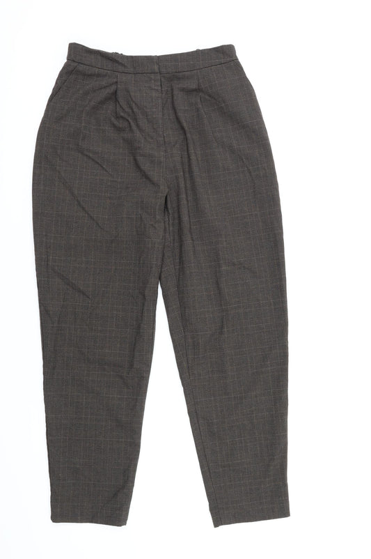 New look  Womens Brown Check  Trousers  Size 10 L26 in