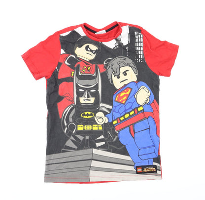 Lego Batman Boys Red Animal Print  Basic T-Shirt Size 11-12 Years