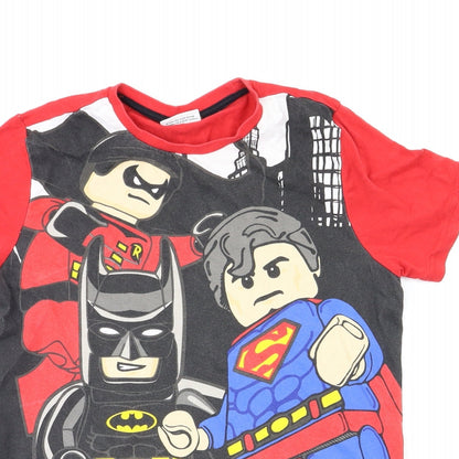 Lego Batman Boys Red Animal Print  Basic T-Shirt Size 11-12 Years