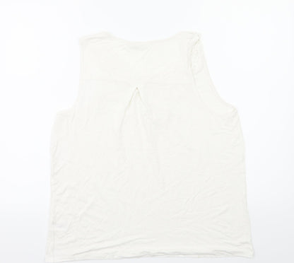 TU Womens White Floral  Basic T-Shirt