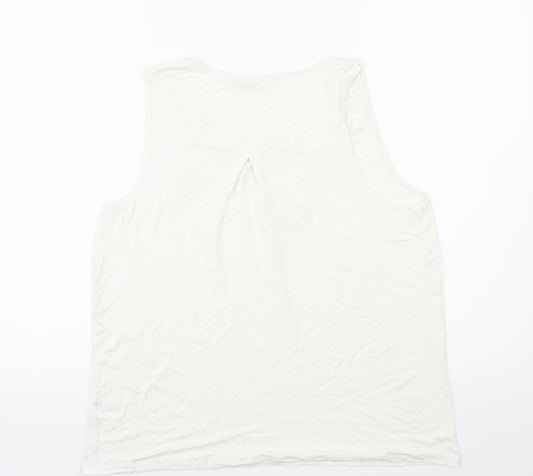 TU Womens White Floral  Basic T-Shirt