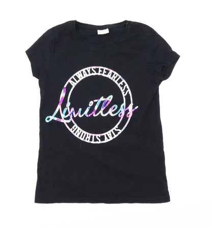 F&F Girls Black   Basic T-Shirt Size 7-8 Years
