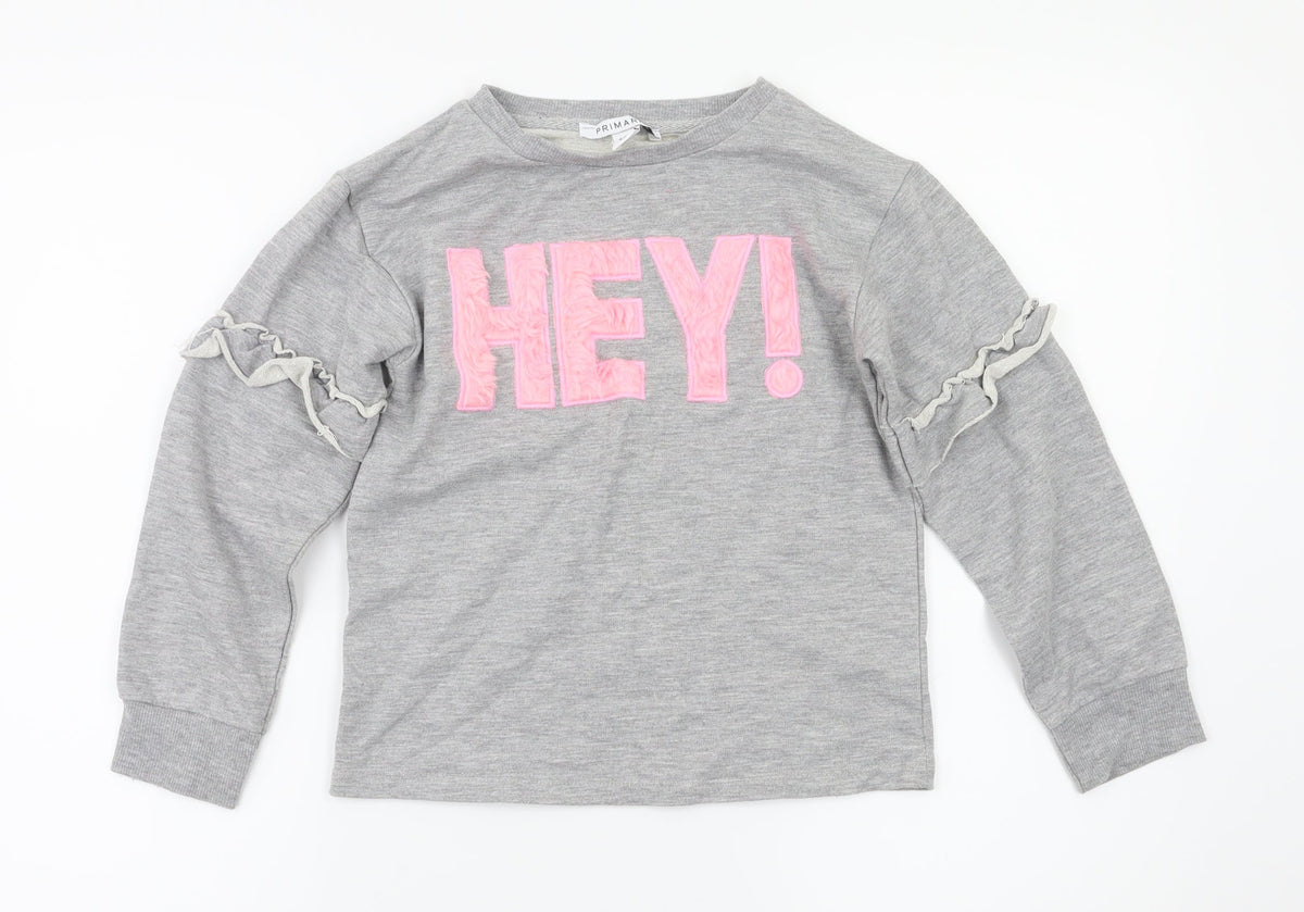 Primark Girls Grey   Pullover Jumper Size 9-10 Years