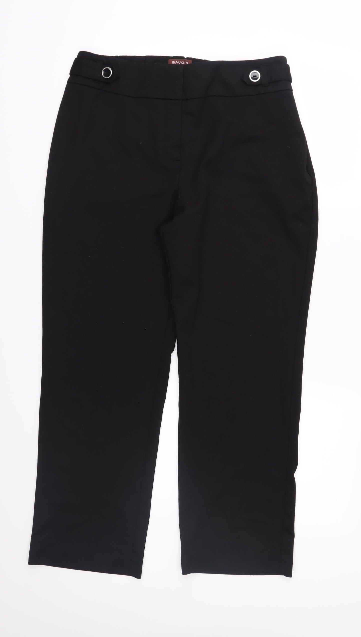 Womens UK Size 14 Preworn Regular Fit  Black Trousers