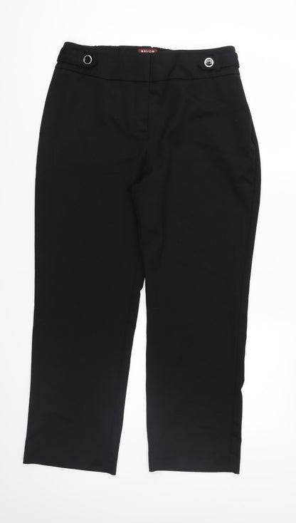 Womens UK Size 14 Preworn Regular Fit  Black Trousers