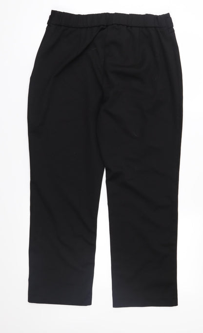Womens UK Size 14 Preworn Regular Fit  Black Trousers