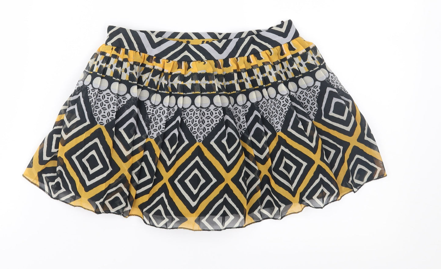 Miss GG Girls Black Geometric Chiffon Flare Skirt Size 7 Years