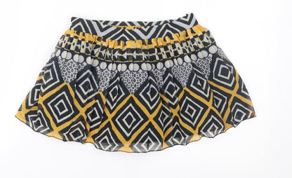 Miss GG Girls Black Geometric Chiffon Flare Skirt Size 7 Years
