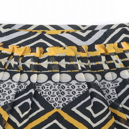 Miss GG Girls Black Geometric Chiffon Flare Skirt Size 7 Years