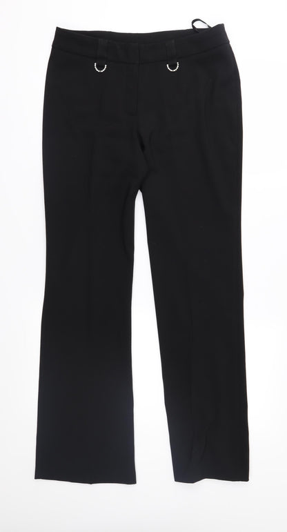 AMARANTO Womens Black   Trousers  Size 10 L31 in