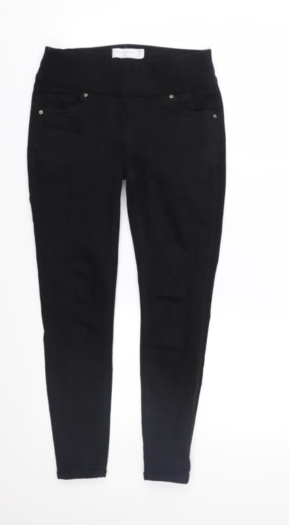 Topshop Womens Black  Denim Straight Jeans Size 26 in L30 in