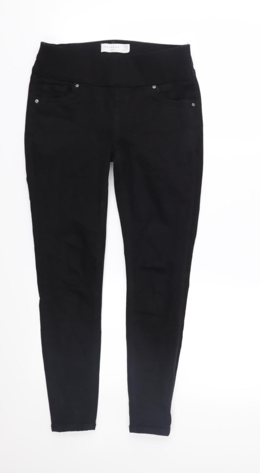 Topshop Womens Black  Denim Straight Jeans Size 26 in L30 in