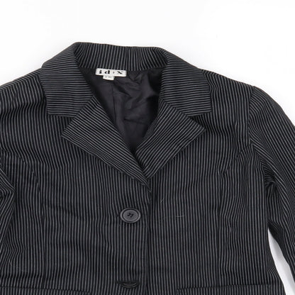 id:X Girls Black Striped  Jacket  Size 10 Years