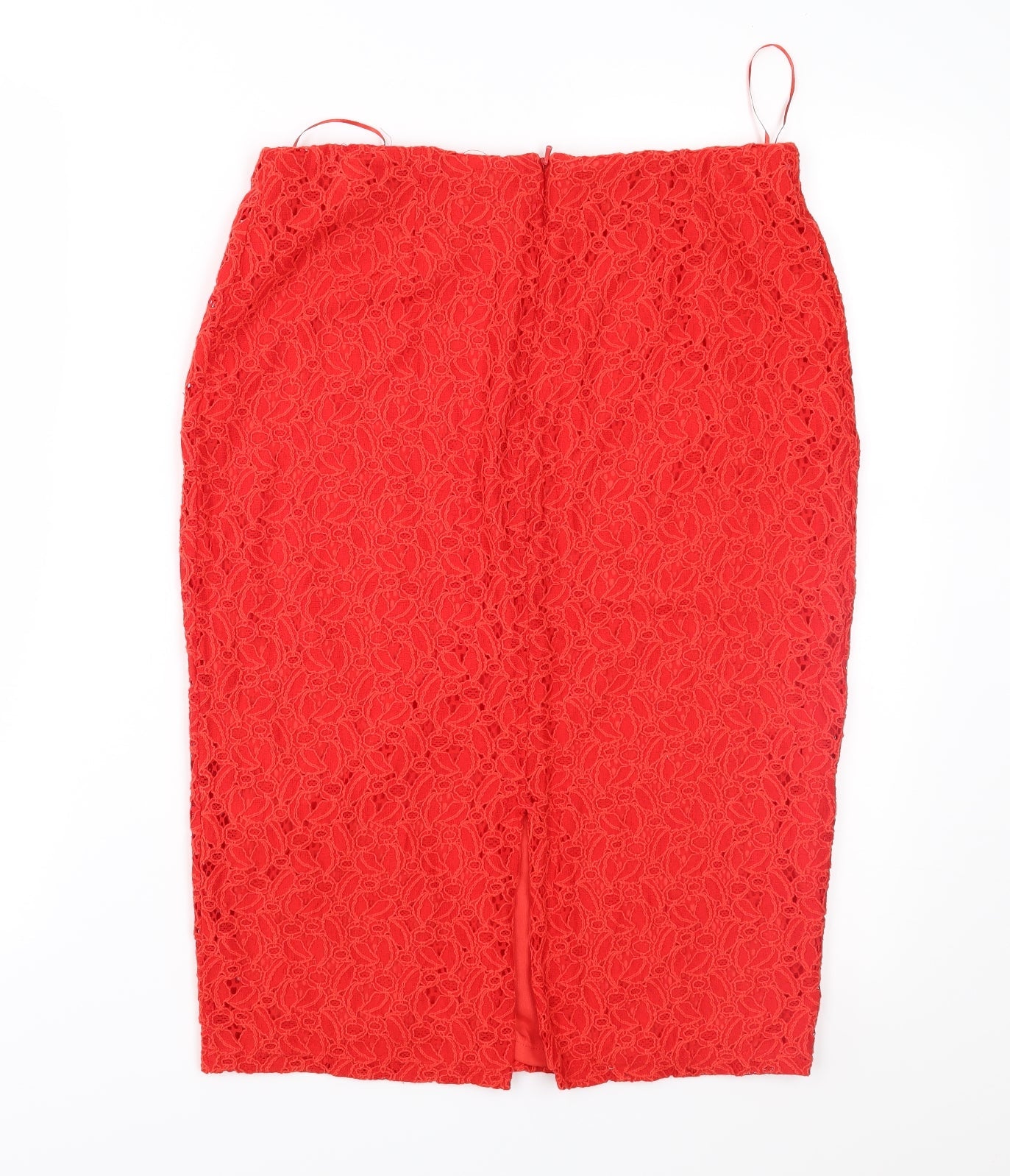 Papaya Womens Red Floral Lace Straight & Pencil Skirt Size 12