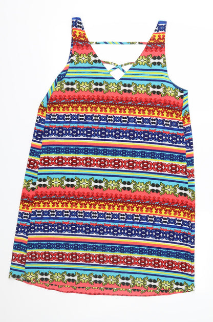 Papaya Womens Multicoloured Geometric  A-Line  Size 14