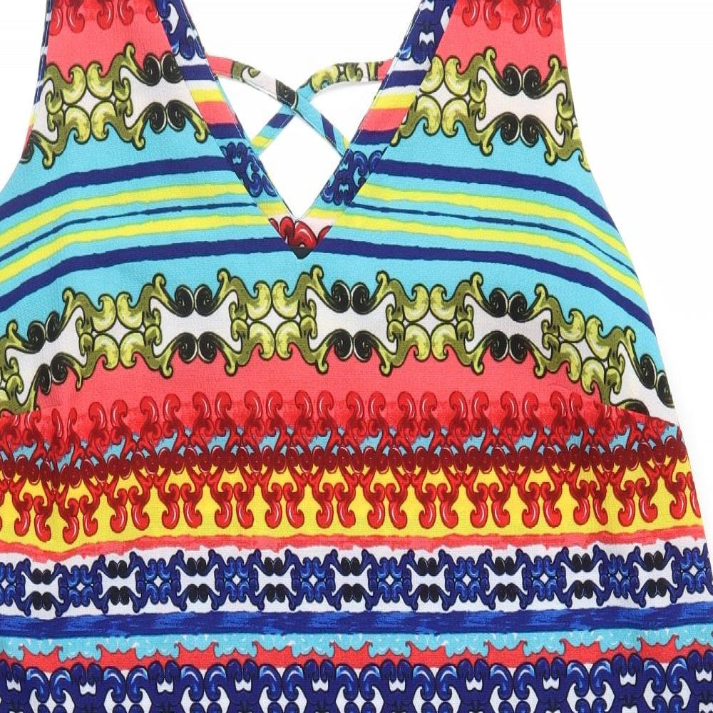 Papaya Womens Multicoloured Geometric  A-Line  Size 14