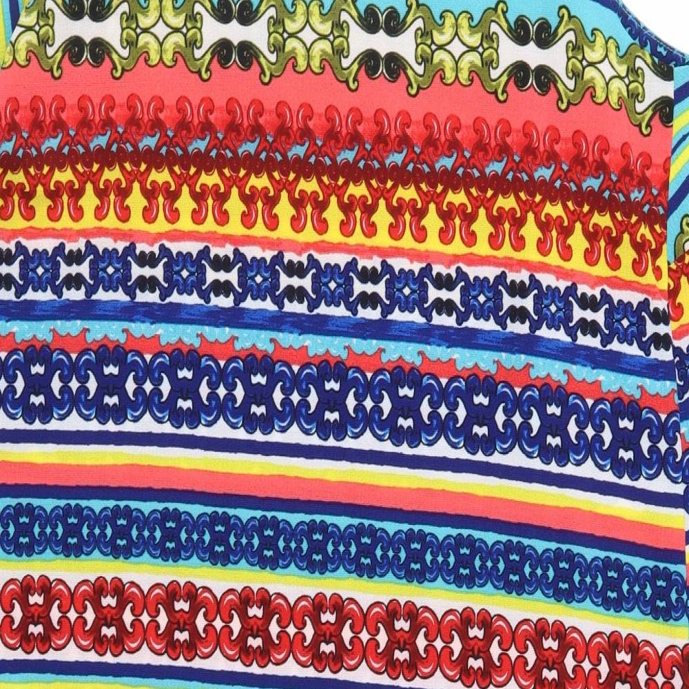Papaya Womens Multicoloured Geometric  A-Line  Size 14