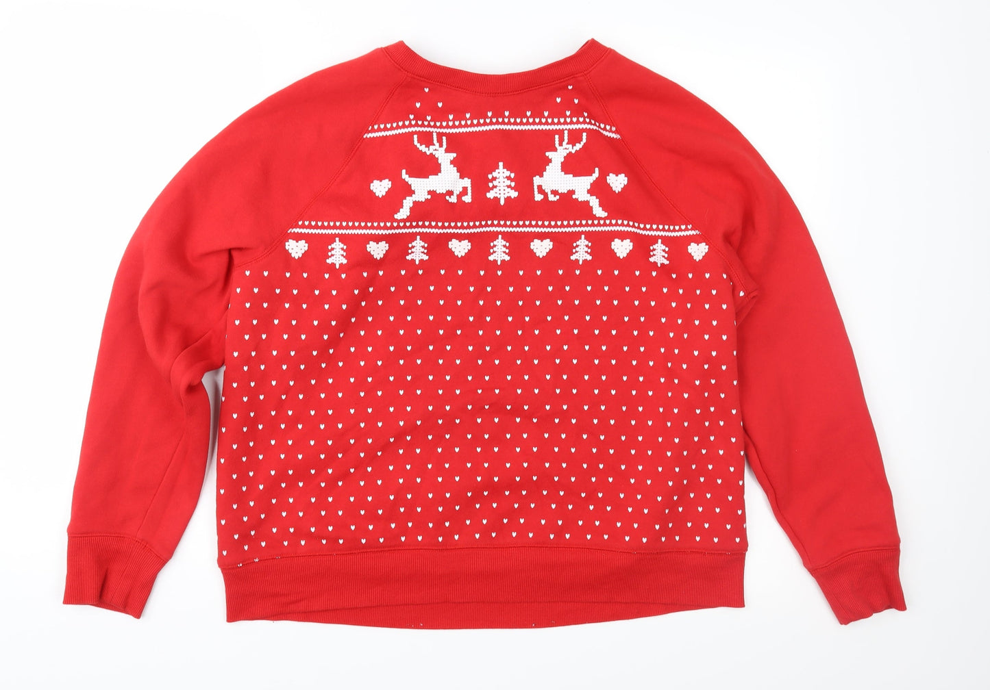 H&M Womens Red   Pullover Sweatshirt Size M