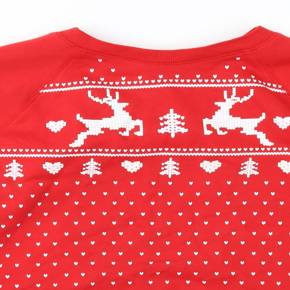 H&M Womens Red   Pullover Sweatshirt Size M