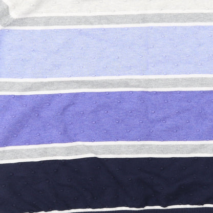 Bonmarché Womens Blue Striped Knit Pullover Jumper Size L