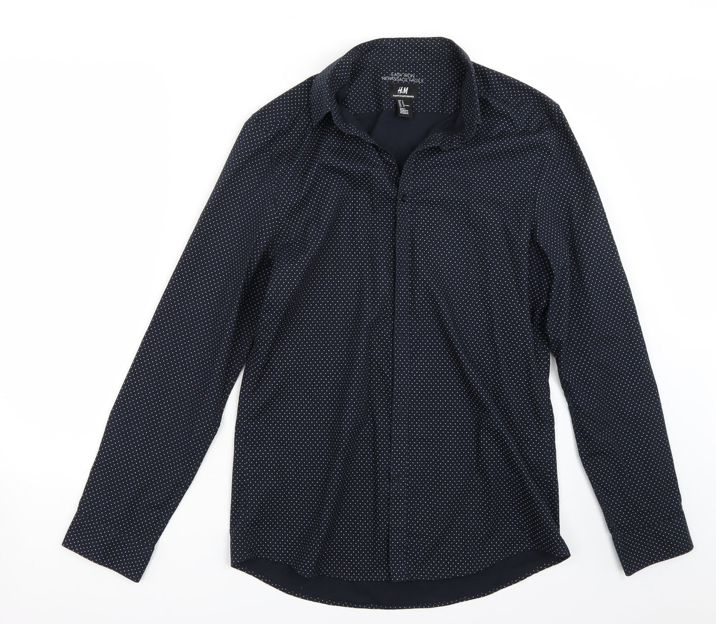 Mens UK Size M H&M Blue  Button-Up Long Sleeve Casual Shirt