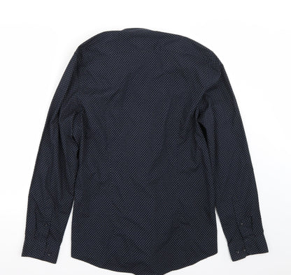 Mens UK Size M H&M Blue  Button-Up Long Sleeve Casual Shirt