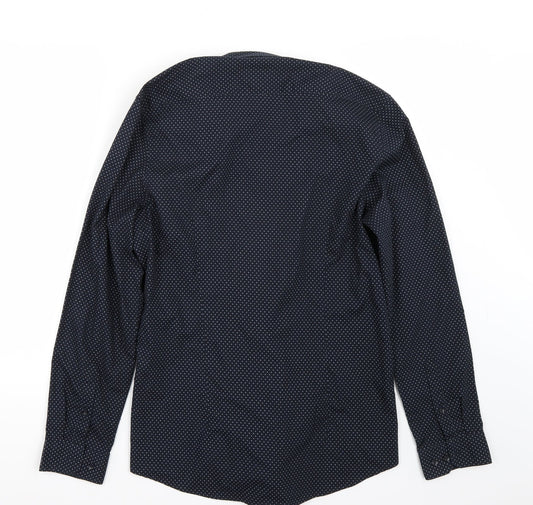 Mens UK Size M H&M Blue  Button-Up Long Sleeve Casual Shirt