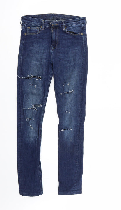 Womens UK Size 28 Preworn Regular Fit Straight Blue Jeans