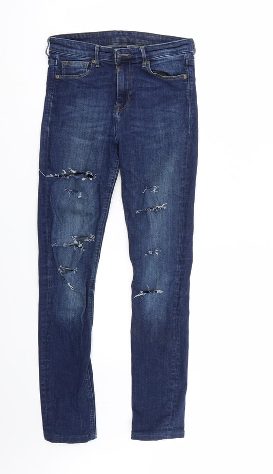 Womens UK Size 28 Preworn Regular Fit Straight Blue Jeans
