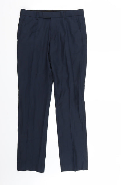 Womens UK Size 30 Preworn Regular Fit  Blue Trousers
