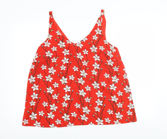 Papaya Womens Red Floral  Basic Blouse Size 16