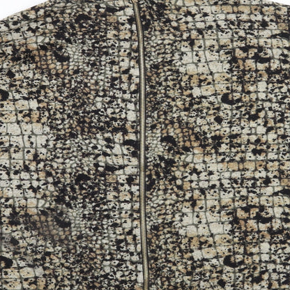 Blue Vanilla Womens Brown Animal Print  Pullover Sweatshirt Size L