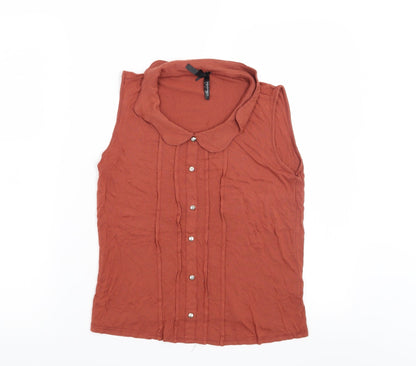 Womens UK Size 8 Atmosphere Orange Basic Blouse