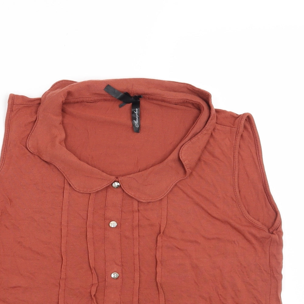 Womens UK Size 8 Atmosphere Orange Basic Blouse