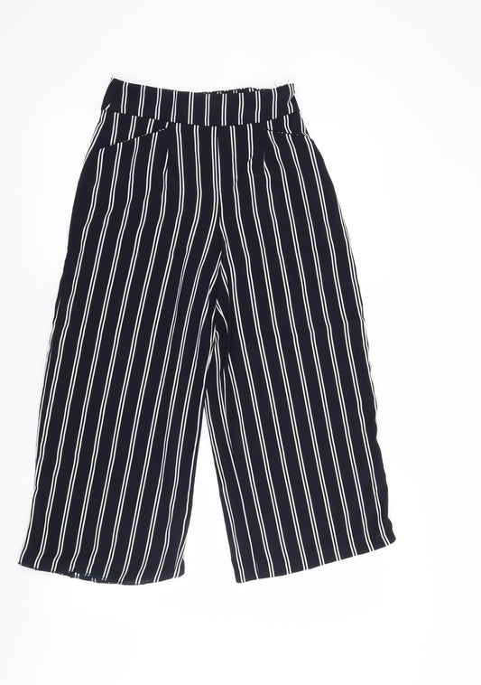 Bershka Womens Blue Striped  Trousers  Size 6 L23 in