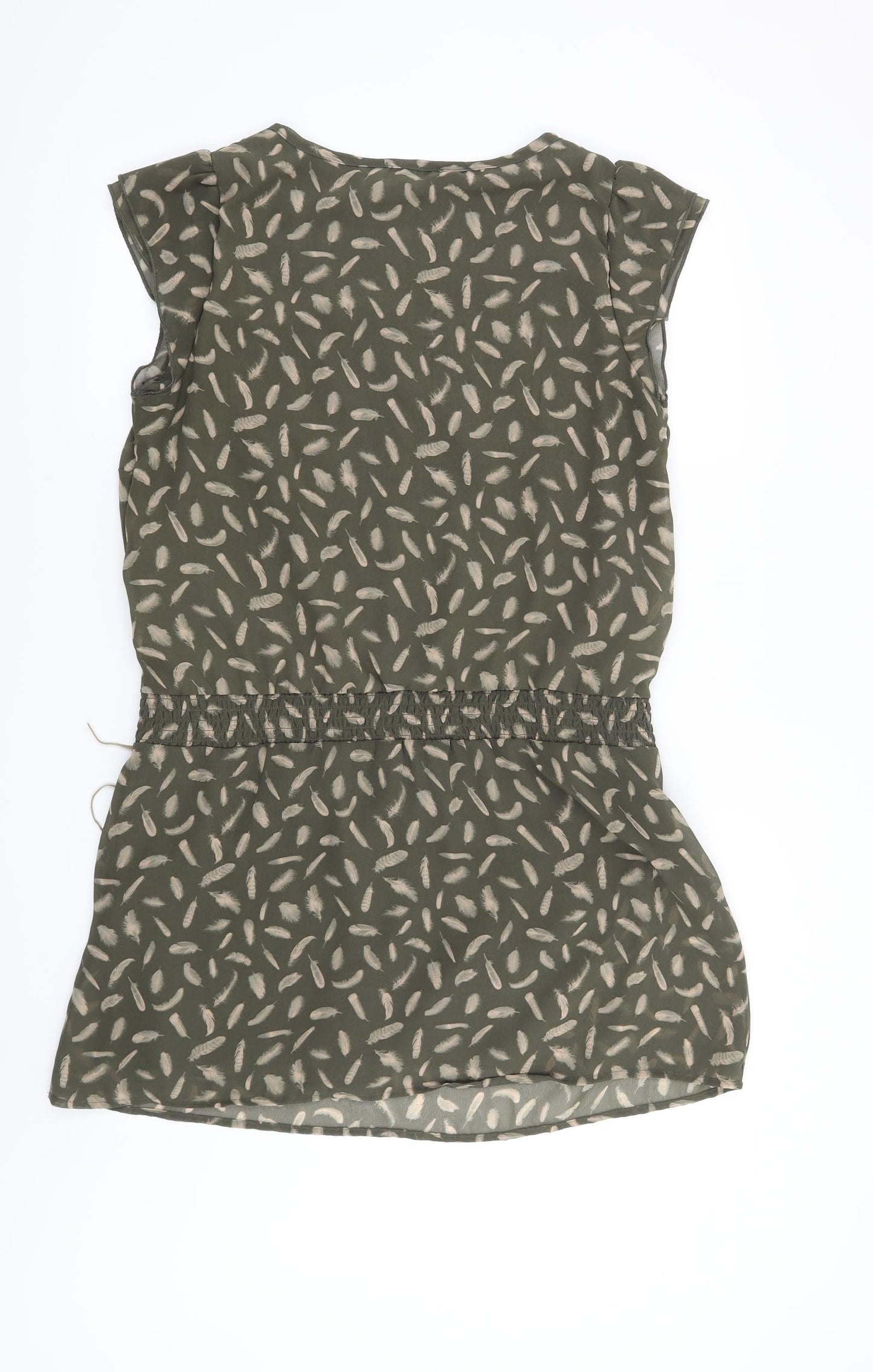 La Redoute Womens Green Geometric  Shift  Size 14  - Feather Print