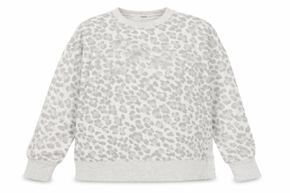 Womens Grey Animal Print  Pullover Sweatshirt Size M