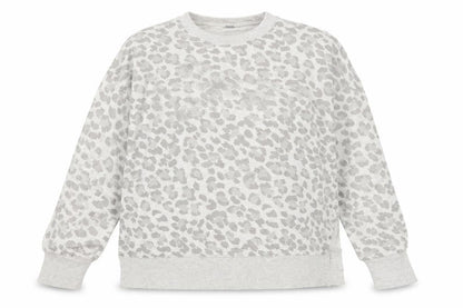 Womens Grey Animal Print  Pullover Sweatshirt Size M