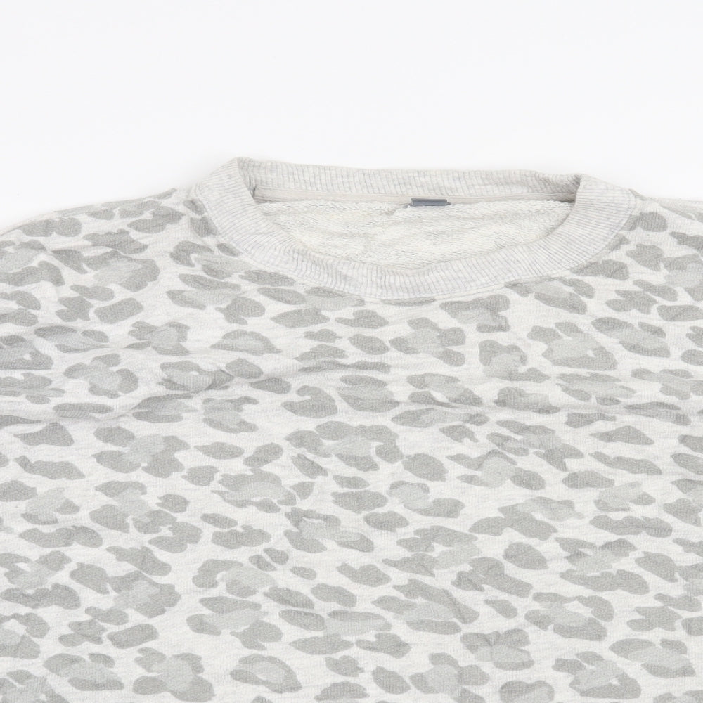 Womens Grey Animal Print  Pullover Sweatshirt Size M