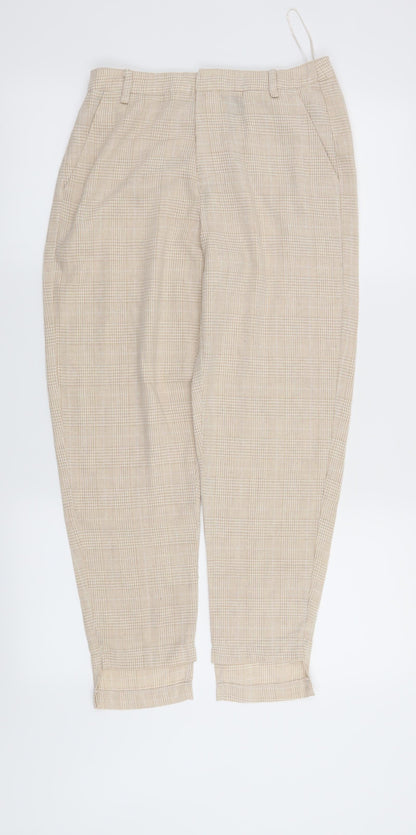 Plains & Prints Womens Beige Check  Trousers  Size XS L26 in